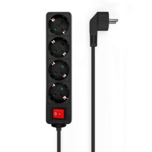 aisens regleta de 4 tomas schuko con cable de 1.4m interruptor on/off proteccion infantil color negro