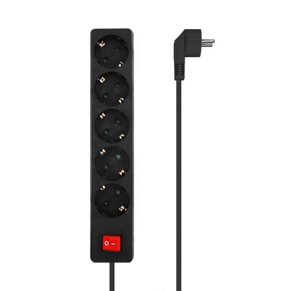 aisens regleta de 5 tomas schuko con cable de 1.4m interruptor on/off proteccion infantil color negro