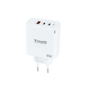 tooq cargador de pared gan 2 usb c/pd + usb a/qc 65w color blanco