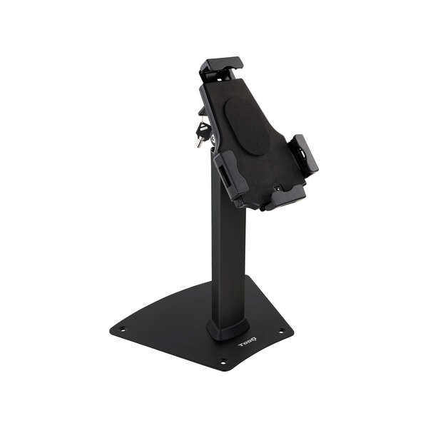 tooq soporte de sobremesa profesional ajustable para tablet de entre 7.9” a 10.5” incluye candado antirrobo organizador de cables se puede fijar a la mesa