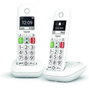 gigaset e290 duo telefono inalambrico dect + 1 supletorio pantalla grande en b/n teclas con numeros grandes volumen con funcion amplificador gran autonomia