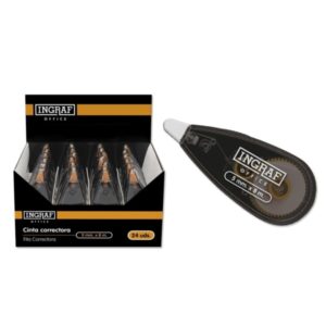 ingraf cinta correctora 5mm x 8m cuerpo transparente forma ergonomica