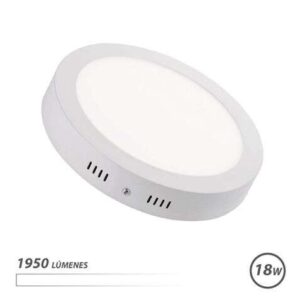 elbat downlight circular sobre pared led 18w 1950lm luz blanca
