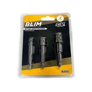 blim kit 3 adaptadores 1/4 hexagonal a 1/4 3/8 1/2