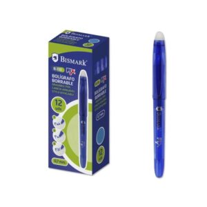 bismark fix boligrafo borrable punta fina 0.7mm con capuchon color azul