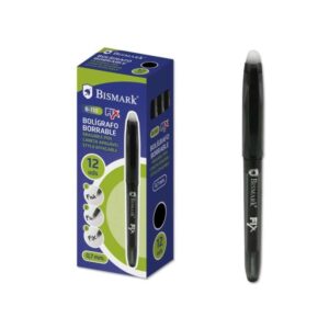 bismark fix boligrafo borrable punta 0.7mm con capuchon color negro
