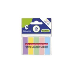 bismark pack de 125 indices adhesivos 45mm x 12mm colores pastel surtidos