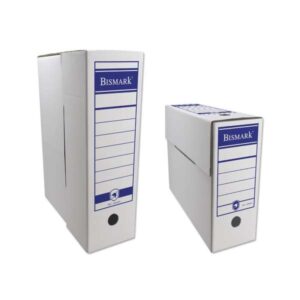 bismark caja de archivo definitivo tamaño folio 10x36.5x25.5cm carton corrugado doble ollado color blanco