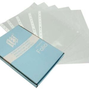 bismark caja de 100 fundas multitaladro 70 micras folio polipropileno rugoso