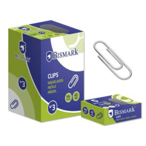 bismark pack de 100 clips nº3 42mm niquelados