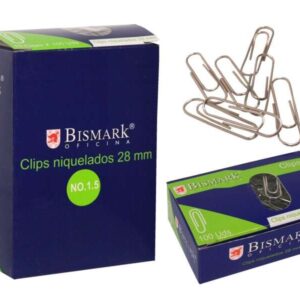 bismark pack de 100 clips nº1.5 28mm niquelados