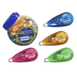 bismark mini cinta correctora 5mm x 8m cuerpo transparente de colores