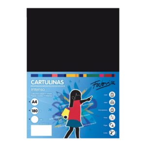 fabrisa pack de 100 cartulinas 180 g/m² tamaño a4 color negro