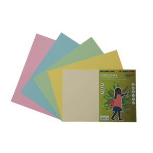 fabrisa pack de 50 cartulinas 180 g/m² tamaño a3 colores pastel surtidos