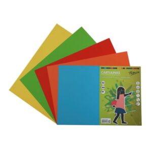 fabrisa pack de 50 cartulinas 180 g/m² tamaño a3 colores fuertes surtidos