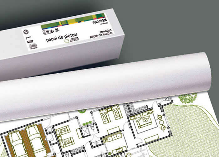 fabrisa plus bobina de papel para plotter 80gr medidas 610mm x 50m