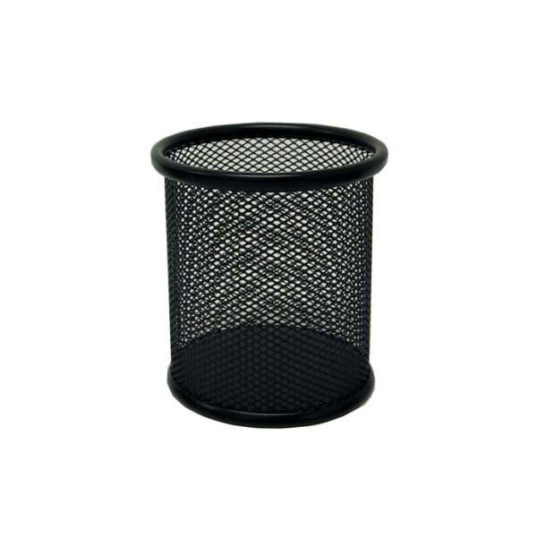 biskmark portalapices redondo metalico de rejilla medidas 10 x 8cm color negro
