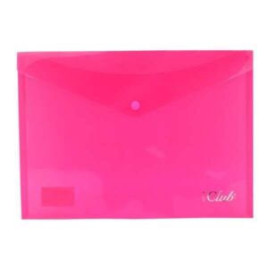 ingraf sobre portadocumentos a4 cierre de broche polipropileno cristal transparente color rosa