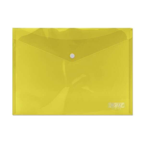 ingraf sobre portadocumentos a4 cierre de broche polipropileno cristal transparente color amarillo