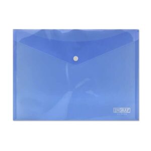 ingraf sobre portadocumentos a4 cierre de broche polipropileno cristal transparente color azul
