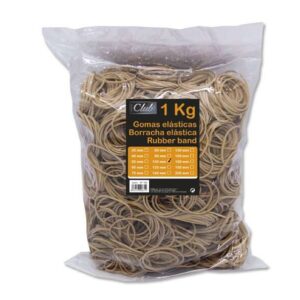 office bolsa de 1kg de gomas elasticas 100mm alta calidad color marron