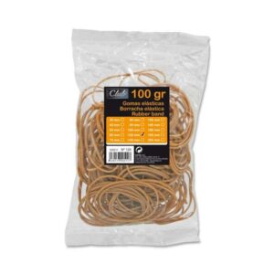 office bolsa de 100gr de gomas elasticas 120mm alta calidad color marron
