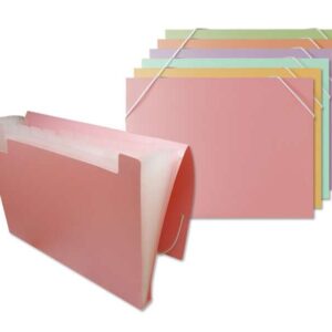 bismark pack de 8 carpetas de fuelle polipropileno 12 departamentos cierre con gomas colores surtidos pastel