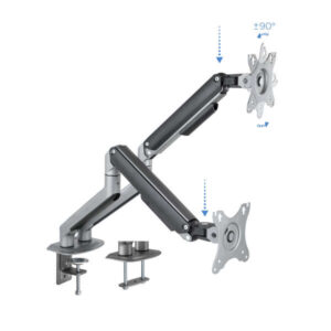 tooq soporte mesa pantallas giratorio inclinacion 2 brazos 17 32" color gris