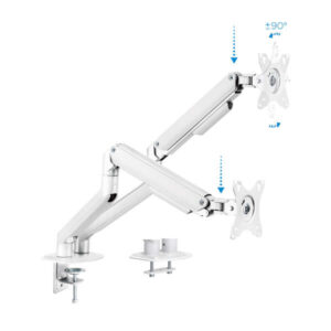 tooq soporte mesa pant giratorio inclinacion 2 brazos 17 32" color blanco