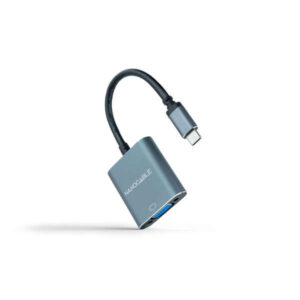 nanocable conversor usb c a vga aluminio 10cm color gris