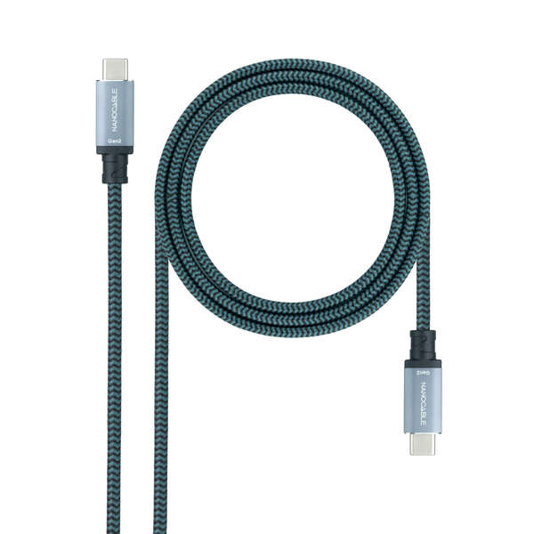 nanocable cable usb 3.1 gen2 5a usb c/m usb c/m 2m color negro
