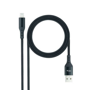 nanocable cable lightning a usb a/m mallado 1m color negro
