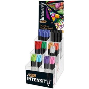 bic intensity fine expositor de 192 rotuladores punta fina de 0.8mm trazo de 0.4mm colores surtidos