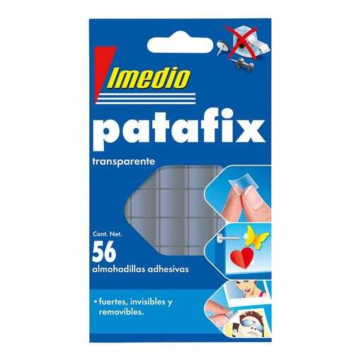 imedio patafix masilla adhesiva transparente fuertes, limpias y removibles 56 piezas