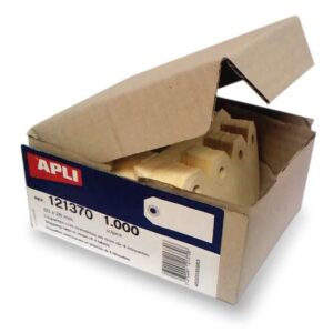 apli pack de 1000 etiquetas con arandela para colgar 80 x 38mm color crema