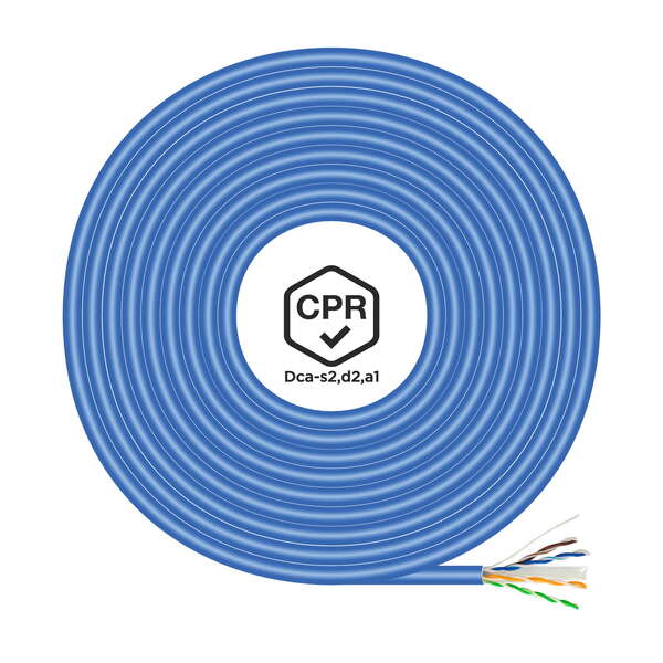 aisens cable de red rj45 lszh cpr dca cat.6 utp awg24 100m color azul