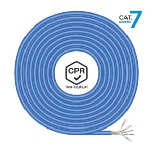 aisens bobina de cable de red rj45 lszh cpr dca cat.7 600 mhz s/ftp awg23 305m color azul
