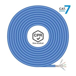 aisens bobina de cable de red rj45 lszh cpr dca cat.7 600 mhz s/ftp awg23 500m color azul