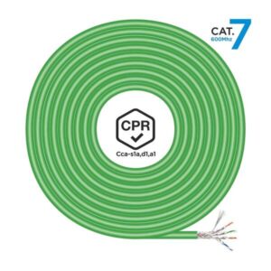 aisens bobina de cable de red rj45 lszh cpr cca cat.7 600 mhz s/ftp awg23 305m color verde