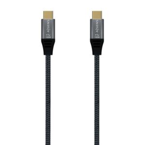 aisens cable usb 3.2 gen2x2 aluminio 20gbps 8k@30hz 5a 100w e mark, tipo usb c/m usb c/m 0.6m color gris