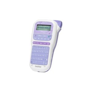 brother pt h200 rotuladora electronica portatil pantalla lcd ancho de cinta hasta 12mm velocidad de impresion de 20mm/seg. color violeta/blanco