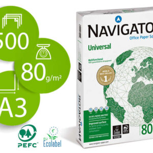 navigator papel a3 80gr 297x420mm (500 hojas) blanco