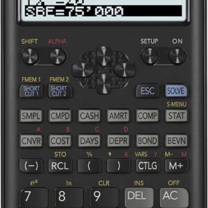 casio fc200v calculadora financiera pantalla de 4 lineas visualizacion de varios parametros al mismo tiempo teclas de acceso directo personalizables alimentacion con pilas y solar