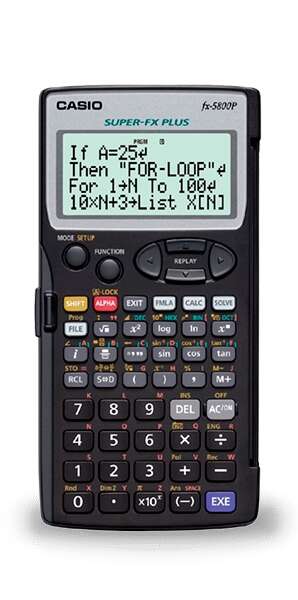 casio fx 5800plus calculadora programable de sobremesa pantalla de 4 lineas 664 funciones 26 memorias 128 formulas almacenadas alimentacion con pilas