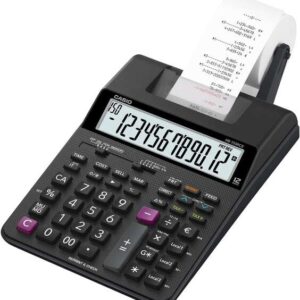 casio hr150rce calculadora impresora de sobremesa pantalla de 12 digitos anchura del papel 58mm imprime hora y fecha alimentacion con pilas