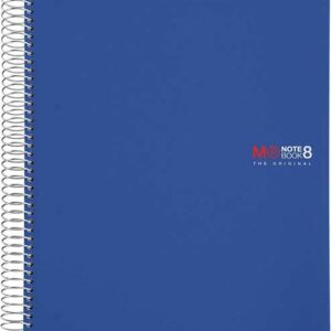 miquel rius notebook8 cuaderno de espiral formato a4 200 hojas de 70 gr microperforadas con 4 taladros cubiertas de polipropileno cuadricula 5x5 color azul