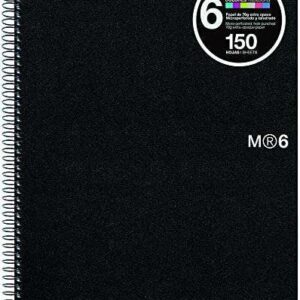 miquel rius notebook6 cuaderno de espiral formato a4 horizontal 7mm 150 hojas de 70gr microperforadas con 4 taladros cubiertas de polipropileno color negro