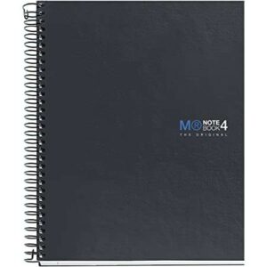 miquel rius notebook4 cuaderno de espiral formato a5 160 hojas lisas microperforadas con 2 taladros cubiertas de carton extraduro color gris oscuro