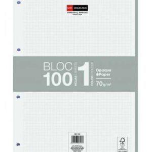 miquel rius bloc1 bloc encolado formato a4 100 hojas de 70gr con 4 taladros banda de las hojas gris base de carton cuadricula 5x5