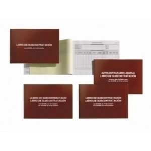 miquel rius libro de subcontratacion catalan valenciano/castellano tamaño a4 apaisado 20 hojas 56gr autocopia foliado cubiertas en cartulina